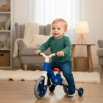 Bicicleta Infantil de Equilíbrio 2 em 1 Azul com Rodinhas Removíveis e Quadro Resistência