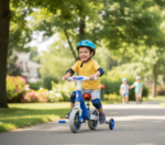 Bicicleta Infantil de Equilíbrio 2 em 1 Azul com Rodinhas Removíveis e Quadro Resistência - Imagem 2