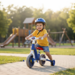 Bicicleta Infantil de Equilíbrio 2 em 1 Azul com Rodinhas Removíveis e Quadro Resistência - Imagem 3