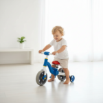 Bicicleta Infantil de Equilíbrio 2 em 1 Azul com Rodinhas Removíveis e Quadro Resistência - Imagem 4