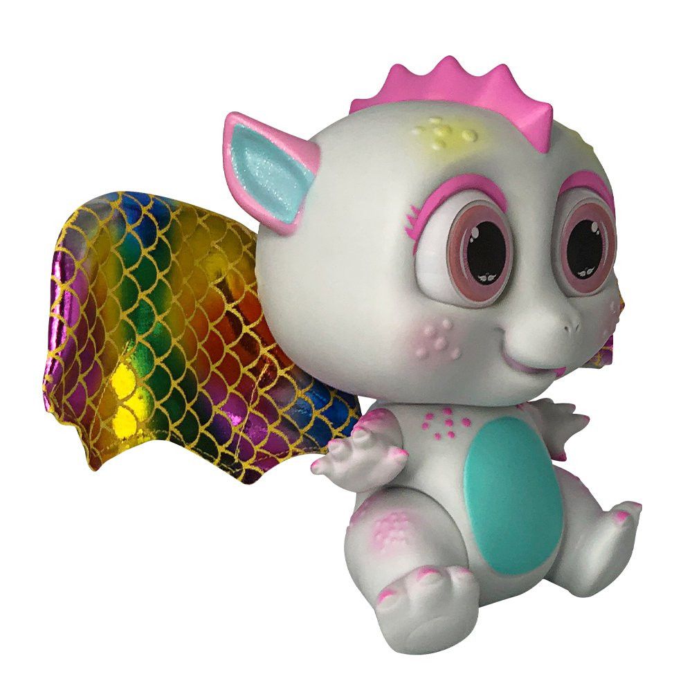 Bebê Dragão Flying Baby Branco com Asas - Boneco de Pelúcia Infantil 30cm - Imagem 4
