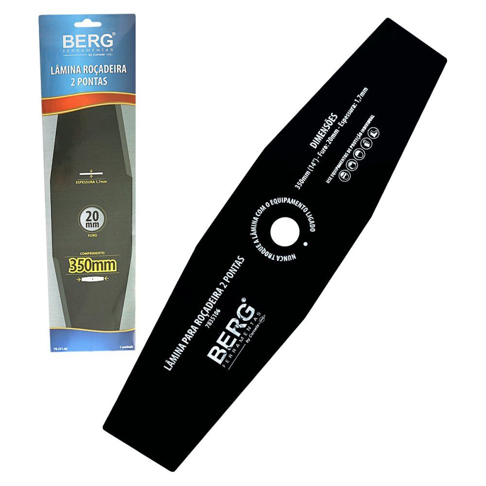 7835106_prep_1779397670519_5-1.jpg Lâmina para Roçadeira 2 Pontas Aço Carbono 255mm para Corte de Grama e Vegetação - Imagem 1