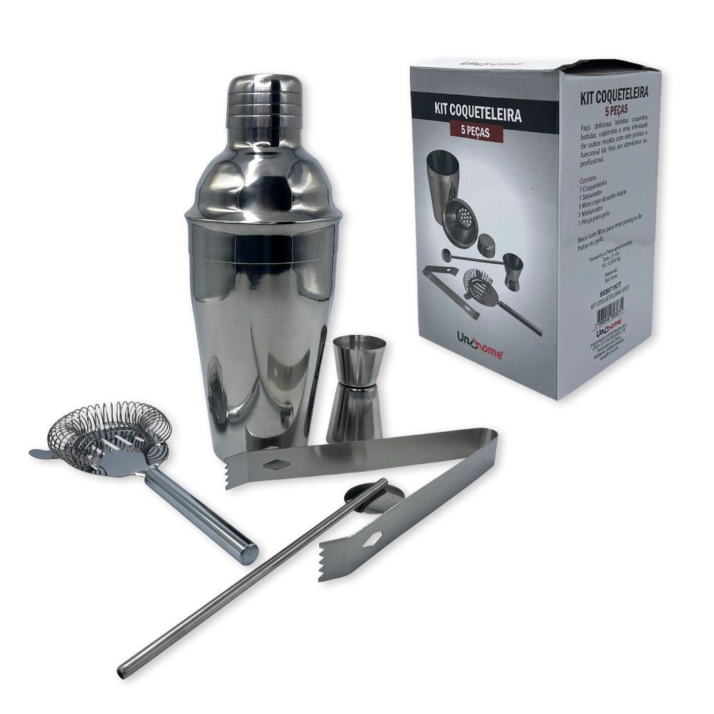 893671KIT_prep_1779732468181_7-1.jpg Kit Bar 5pçs Coqueteleira Profissional Aço Inox 550ml Completo Para Caipirinha Bartender - Imagem 1