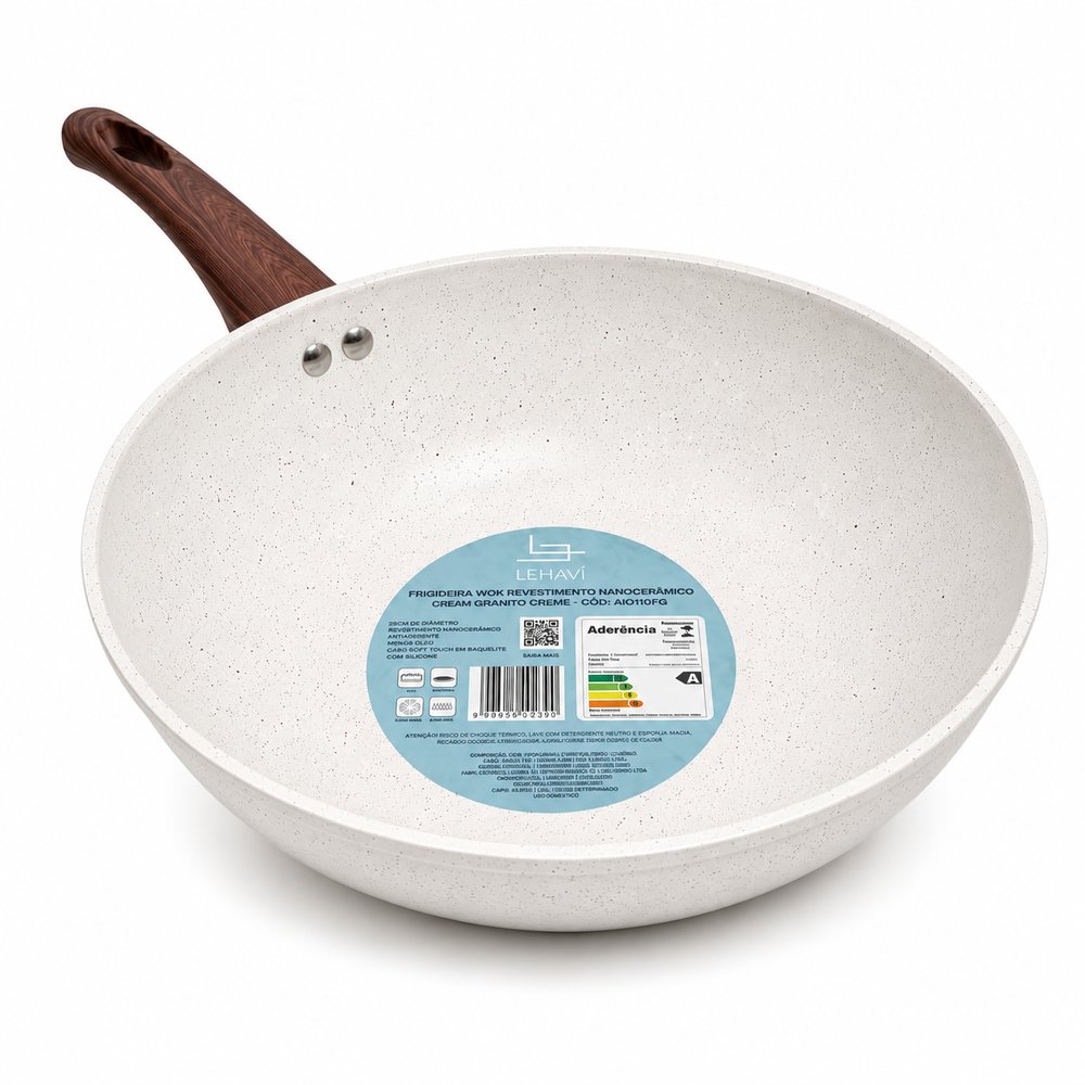 A1010.F06_prep_1779742818583_4-1.jpg Frigideira Revestida Nanocerâmico 28cm- Creme - Imagem 1