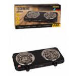 Fogareiro Elétrico Portátil 2 Bocas 220V Preto Cozinha Compacto Alta Potência