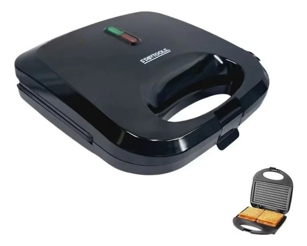 Sanduicheira Grill Elétrica 2 Em 1 750W 220V Antiaderente Prensa Dupla - Imagem 2
