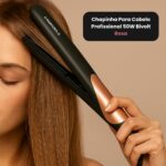 Chapinha Para Cabelo Profissional 50W Bivolt Rosa Cerâmica Alisadora Rápida Fácil Uso