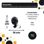Ventilador de Mesa Portátil Sortido 127V com Oscilação 3 Velocidades Compacto e Silencioso