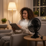 Ventilador de Mesa Portátil 220V com Oscilação 6 Pás 30cm Sortido Eficiente