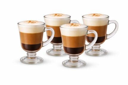 4 Canecas Capuccino Vidro 120ml