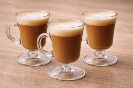 3 Peças de Caneca Cappuccino vidro 250ml