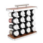 Conjunto 16 Potes de Condimentos Vidro 80ml Tampa Inox Hermético Organizador Cozinha - Imagem 3