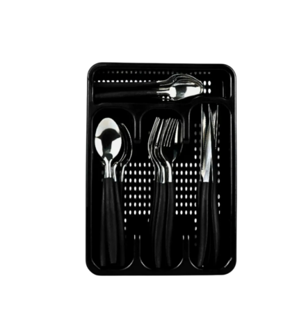 Jogo de Faqueiro Inox 25 Peças Com Gaveteiro Organizador Cozinha Sortido