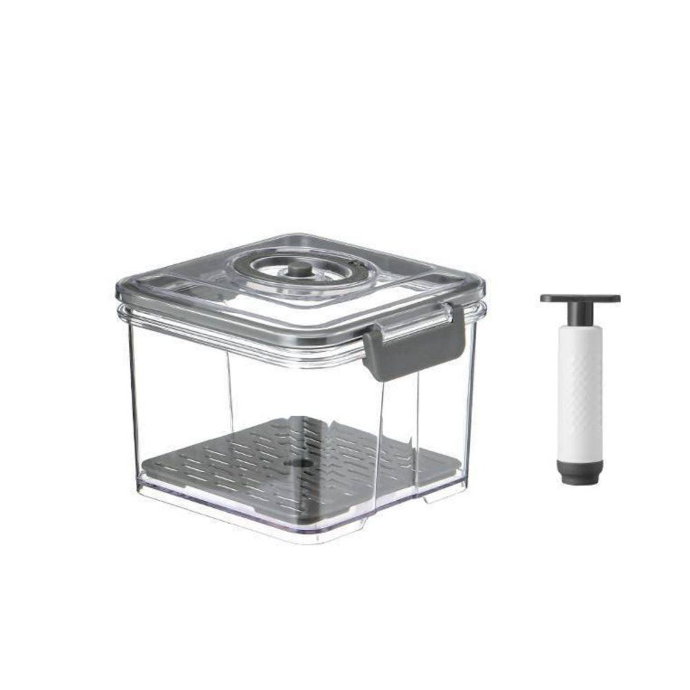 TRC0931_prep_1778160173202-1.jpg Pote Hermético com Bomba de Vácuo 1,5L Cinza Vedação a Vácuo Conservação Alimentos - Imagem 1