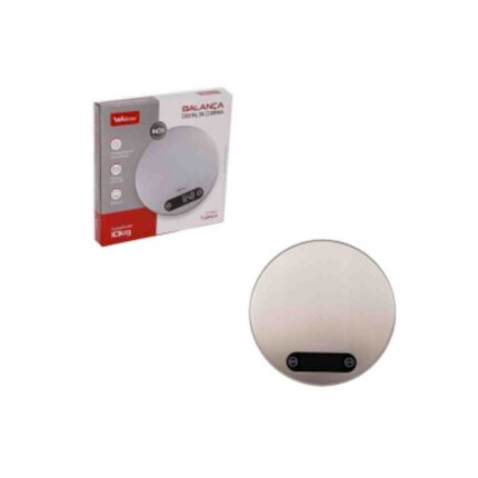 Balança de Cozinha Digital Redonda Inox 10kg Precisão Alta Capacidade Compacta Moderna