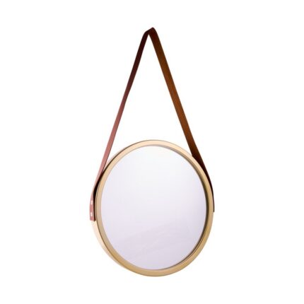 Espelho Decorativo Pequeno Redondo 33cm Champagne