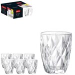 Conjunto 6 Copos de Vidro Diamond 270ml Transparente Resistente para Bebidas
