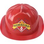 Capacete Infantil Bombeiro com Elástico Ajustável Vermelho Criança Segurança Festa