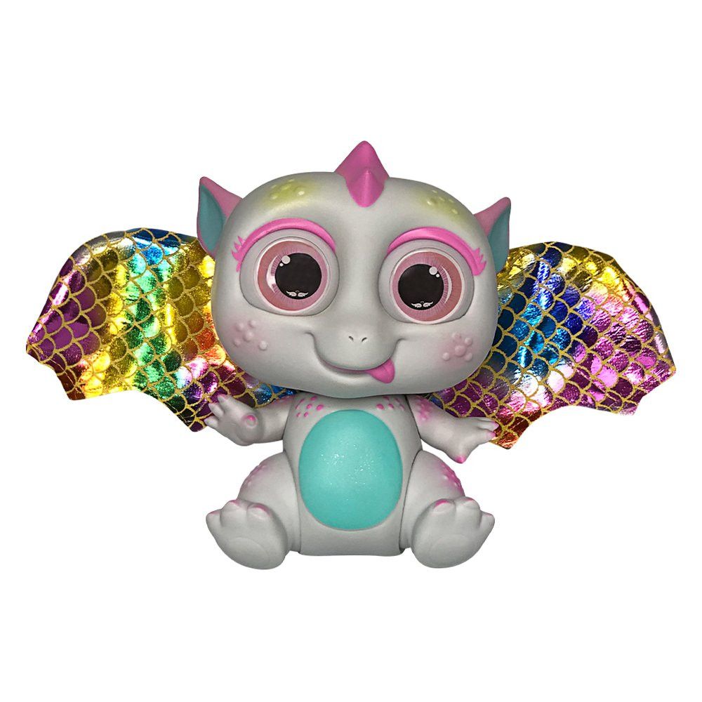 Bebê Dragão Flying Baby Branco com Asas - Boneco de Pelúcia Infantil 30cm - Imagem 3