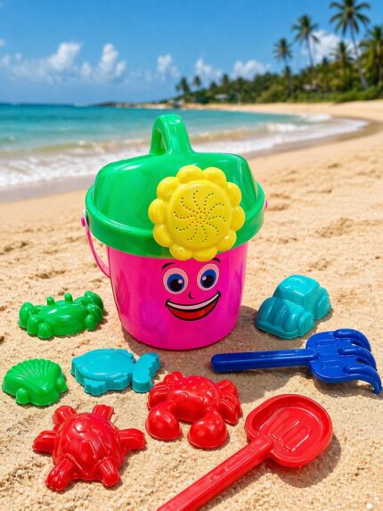 Kit Balde Regador Infantil Praia com Acessórios 8 Peças