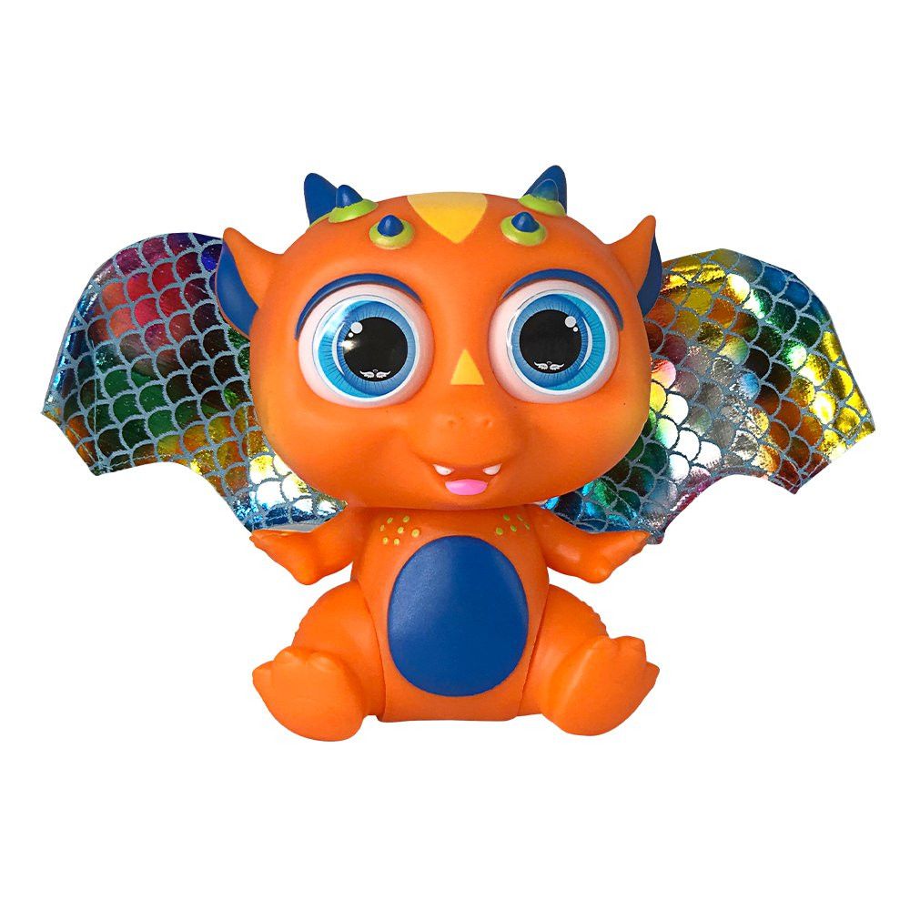 Bebê Dragão Flying Baby Laranja com Asas de Vinil Brinquedo Colecionável 20cm - Imagem 5