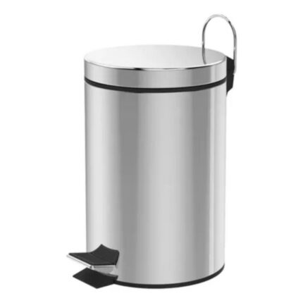 Lixeira Inox Redonda Multiuso 5 Litros Capacidade Alta Resistência Antioxidante Cozinha Banheiro