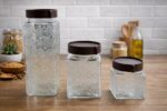 Conjunto com 3 potes de vidro - Marrom - Imagem 5