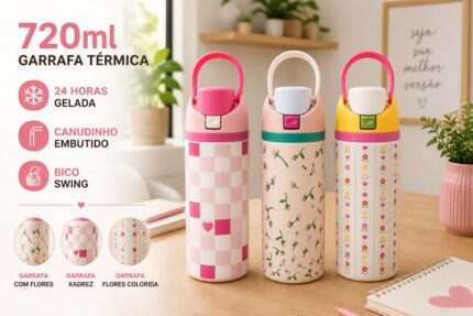 Garrafa térmica com alça 720Ml- sortida