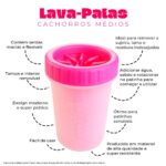 Lava-Patas para Cachorros Médios Rosa Limpeza Fácil Resistente Seguro Banho Pet - Imagem 7