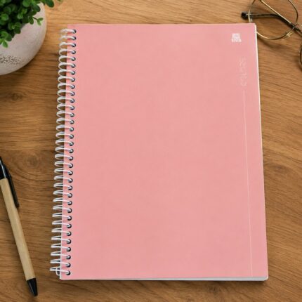 Caderno Universitário Espiral 10 Matérias 160 Folhas ANIMATIVA Rosa