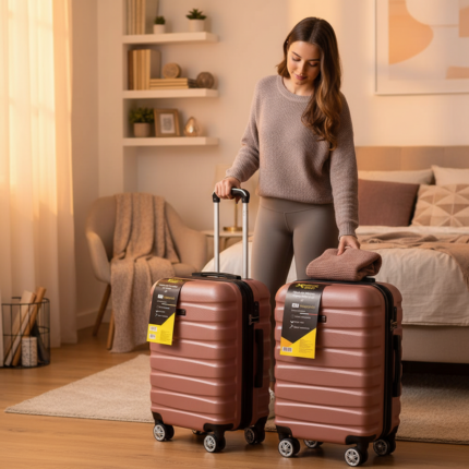 Kit 2 Malas de Viagem com Rodinhas 18'' e 20'' Rosa BLACK BULL