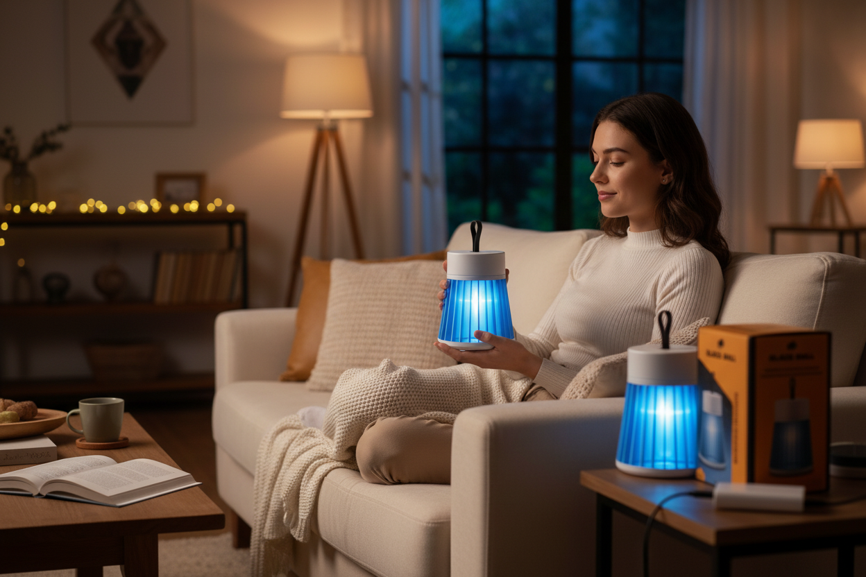 Luminária Mata Mosquito Repelente USB Portátil Elétrica Anti Insetos Black Bull