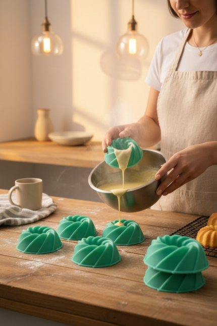 Conjunto de Formas de Silicone 6 Peças FRATELLI para Pudins, Gelatinas e Mini Bolos