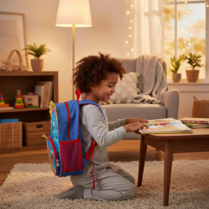 Mochila Escolar Infantil Dinossauro- Azul