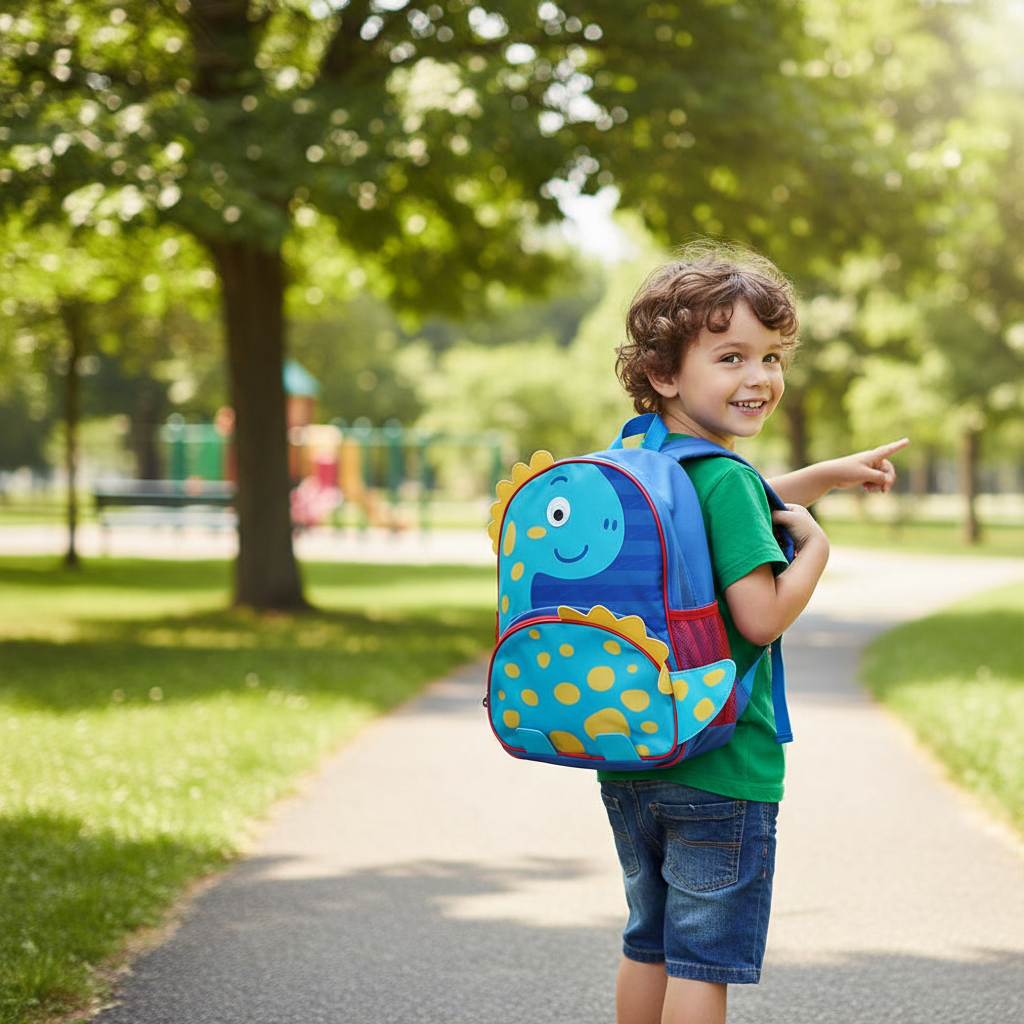 Mochila Escolar Infantil Dinossauro- Azul - Imagem 4