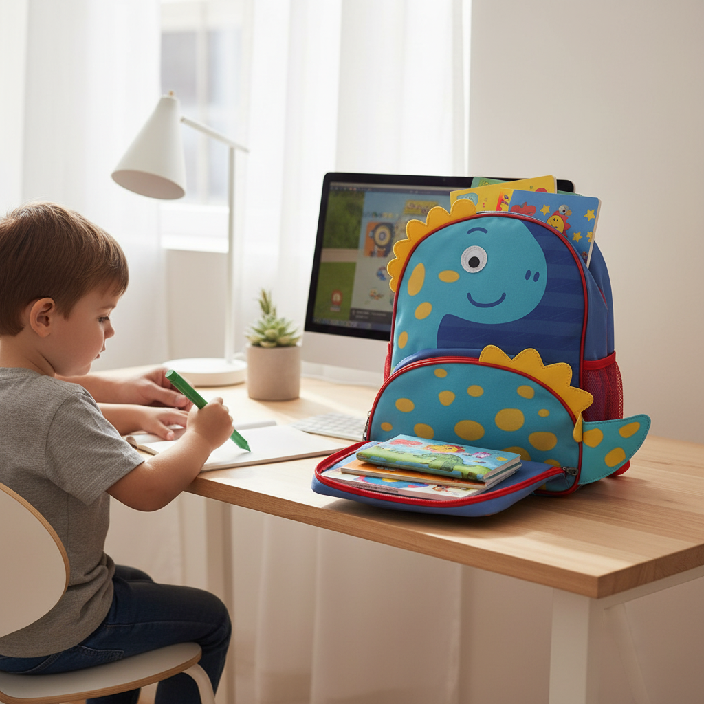 Mochila Escolar Infantil Dinossauro- Azul - Imagem 5