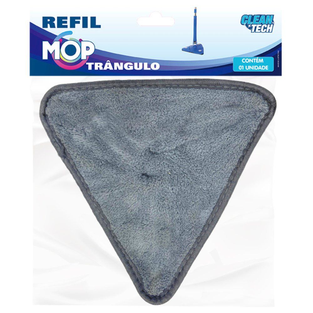 Refil para Mop Triângulo Microfibra Alta Absorção Lavável Durável para Limpeza de Pisos - Imagem 2