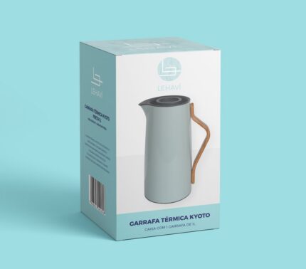 Garrafa Térmica Kyoto 1 Litro Cinza com Alça Ergonômica - Lehavi