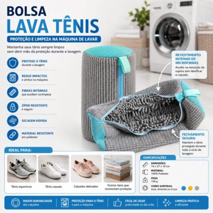 Bolsa Lava Tênis Sortida TOP RIO para Lavagem Protegida de Calçados em Máquina
