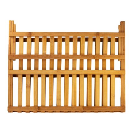 Escorredor de Pratos Dobrável em Bambu Natural, 2 Andares, Compacto e Resistente