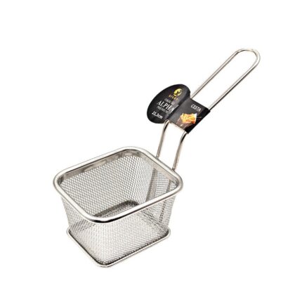 Cesto para Fritura Premium Inox 25cm Resistente Aço Inoxidável Fritadeira Reforçado