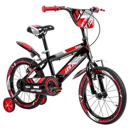 Bicicleta Infantil Unitoys Pro Aventura Aro 16 com Rodinhas Vermelha para 3 a 8 anos