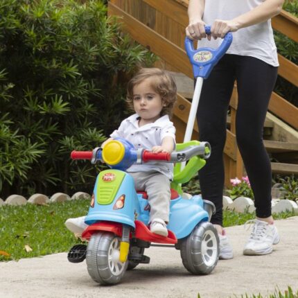 Triciclo Infantil Avespa Colorido com Carrinho de Passeio 3 Rodas para Crianças até 3 Anos