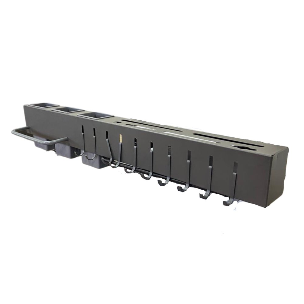 Suporte Organizador para Utensílios de Cozinha 10 Ganchos Metal Cinza Resistência Alta