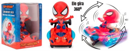 Boneco Herói Aranha Vermelho com Luzes e Giro 360° - Importudo