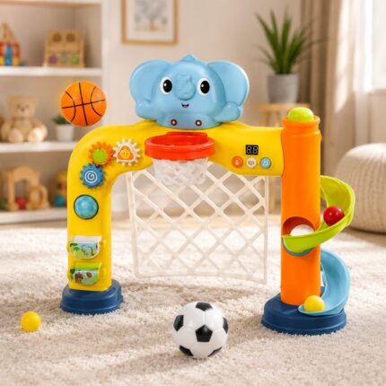 Brinquedo Baby Sports Elefantinho 3 em 1 com Luz, Som e Placar Eletrônico - Importudo