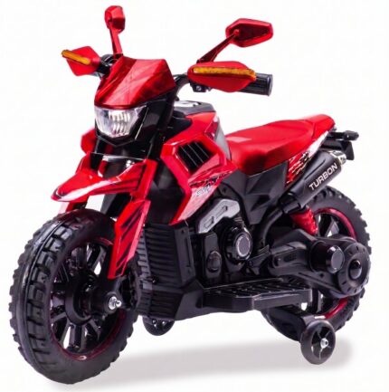 Moto Elétrica Infantil Big Trail 6V Vermelha com Rodinhas Laterais e Farol LED - IMPORTUDO