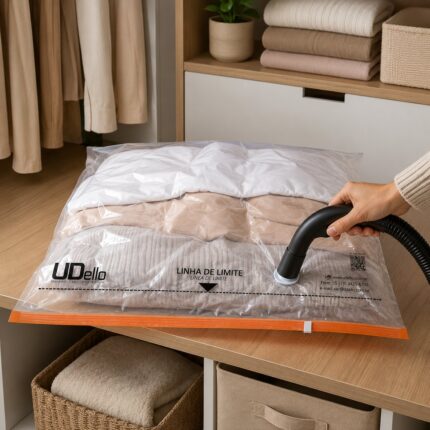 Saco a Vácuo DELLO GG 80x100cm com Válvula para Armazenamento e Proteção de Roupas