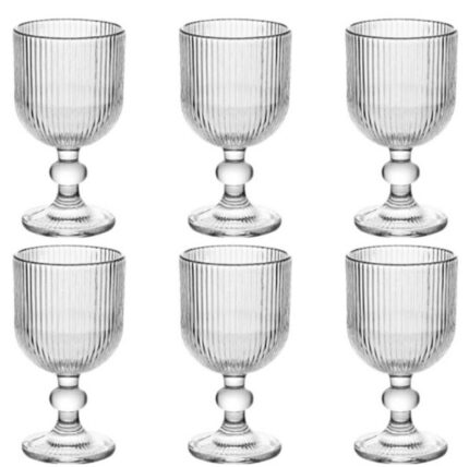 Conjunto 6 Taças de Vidro Versalhes 340ml Transparente Lehavi